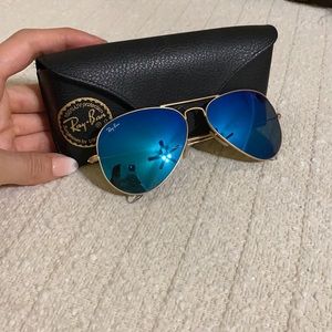 Ray-ban blue and gold aviators
